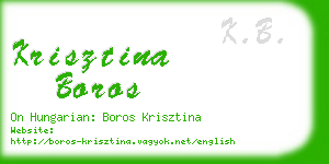 krisztina boros business card